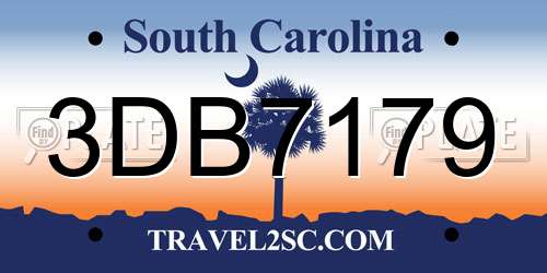 3DB7179 South Carolina License Plate