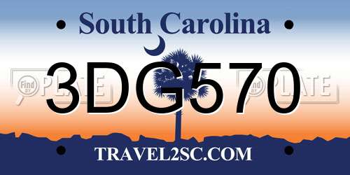 3DG570 South Carolina License Plate