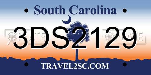 3DS2129 South Carolina License Plate