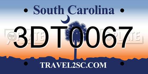 3DT0067 South Carolina License Plate