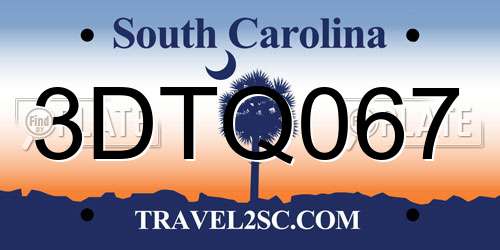 3DTQ067 South Carolina License Plate