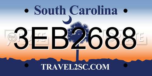 3EB2688 South Carolina License Plate