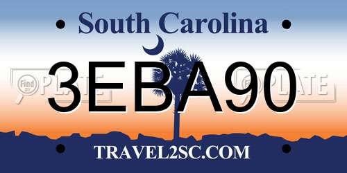 3EBA90 South Carolina License Plate