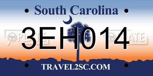 3EH014 South Carolina License Plate
