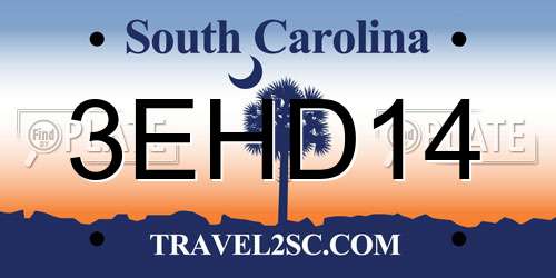 3EHD14 South Carolina License Plate