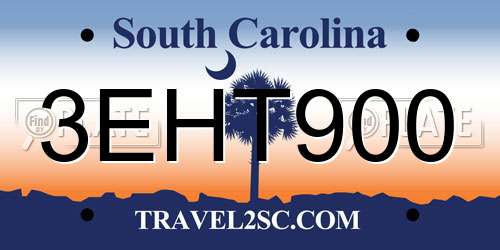 3EHT900 South Carolina License Plate