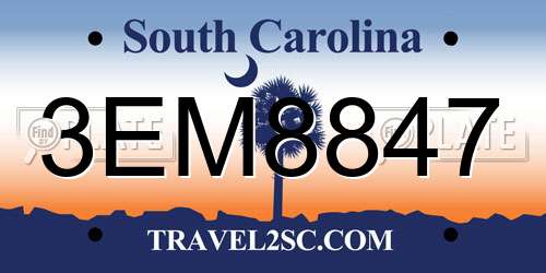 3EM8847 South Carolina License Plate