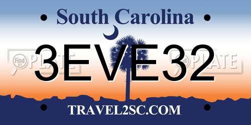3EVE32 South Carolina License Plate