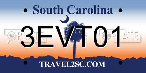3EVT01 South Carolina License Plate