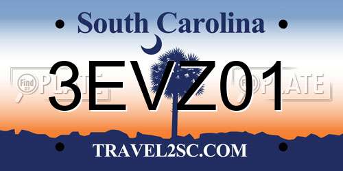 3EVZ01 South Carolina License Plate