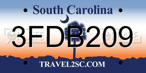 3FDB209 South Carolina License Plate
