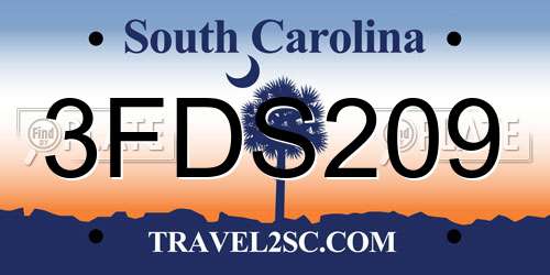 3FDS209 South Carolina License Plate