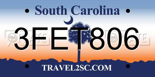3FET806 South Carolina License Plate