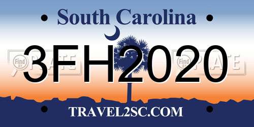 3FH2020 South Carolina License Plate