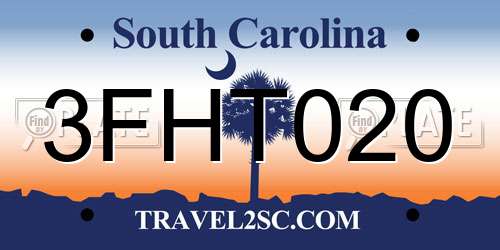 3FHT020 South Carolina License Plate