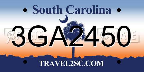 3GA2450 South Carolina License Plate