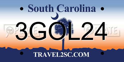 3GOL24 South Carolina License Plate