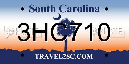 3HC710 South Carolina License Plate