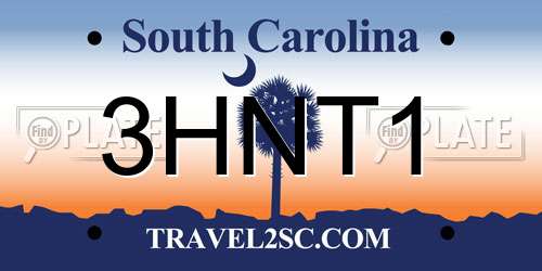 3HNT1 South Carolina License Plate