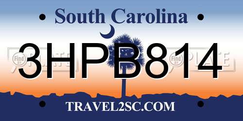 3HPB814 South Carolina License Plate