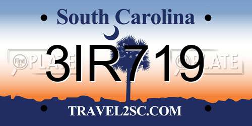 3IR719 South Carolina License Plate