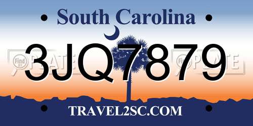 3JQ7879 South Carolina License Plate