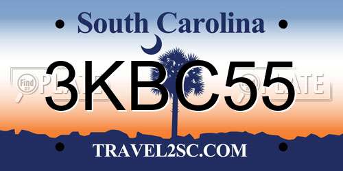 3KBC55 South Carolina License Plate