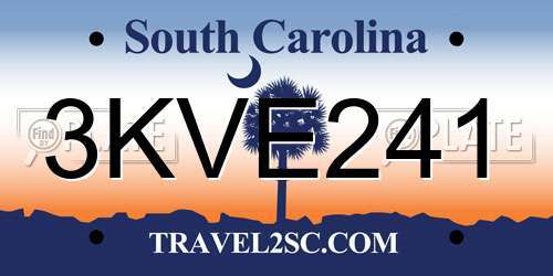 3KVE241 South Carolina License Plate