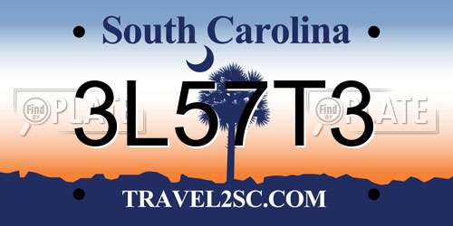 3L57T3 South Carolina License Plate