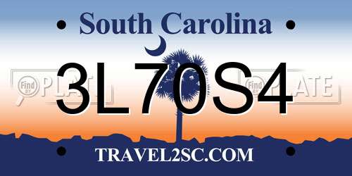3L70S4 South Carolina License Plate