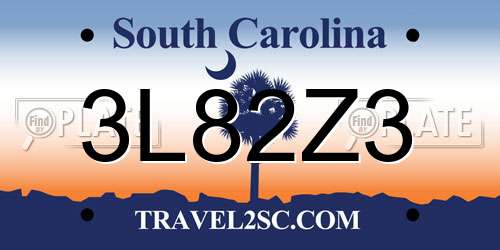 3L82Z3 South Carolina License Plate