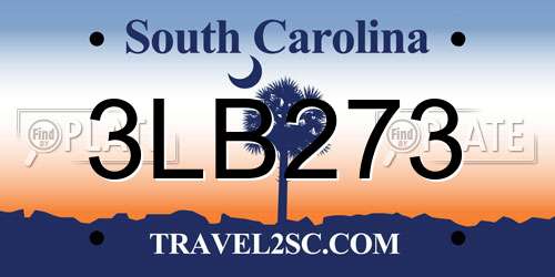 3LB273 South Carolina License Plate