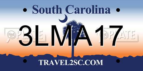 3LMA17 South Carolina License Plate