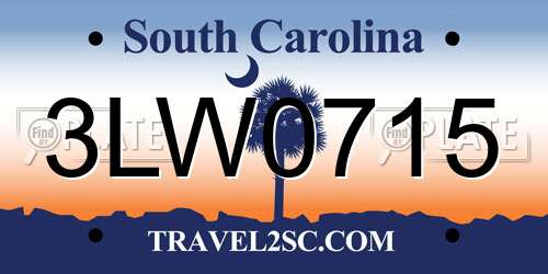 3LW0715 South Carolina License Plate