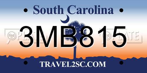 3MB815 South Carolina License Plate