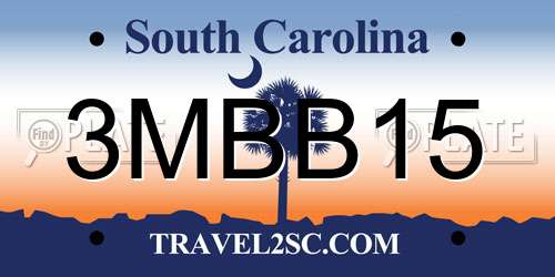 3MBB15 South Carolina License Plate