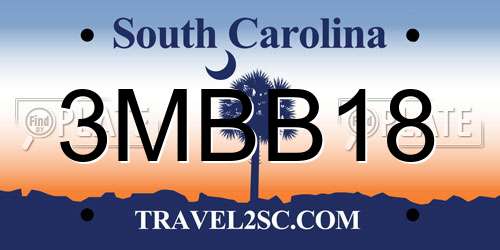 3MBB18 South Carolina License Plate