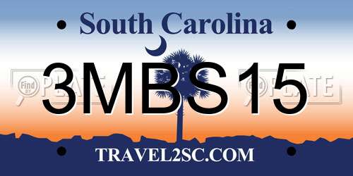 3MBS15 South Carolina License Plate
