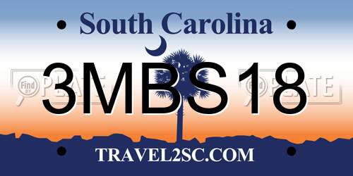 3MBS18 South Carolina License Plate