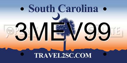 3MEV99 South Carolina License Plate