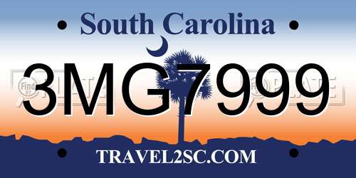 3MG7999 South Carolina License Plate