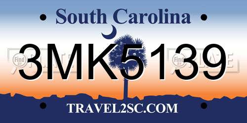 3MK5139 South Carolina License Plate