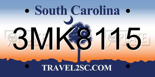 3MK8115 South Carolina License Plate