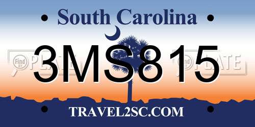 3MS815 South Carolina License Plate
