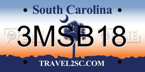 3MSB18 South Carolina License Plate