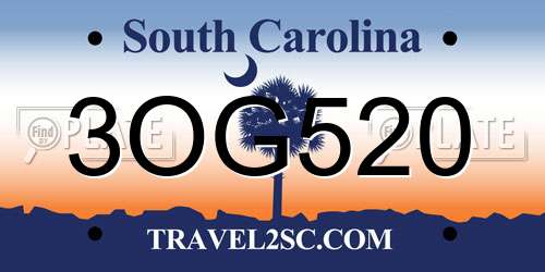 3OG520 South Carolina License Plate