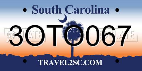 3OTO067 South Carolina License Plate