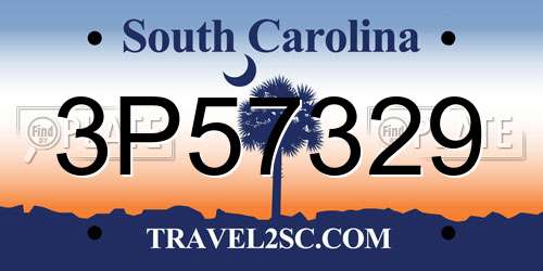 3P57329 South Carolina License Plate