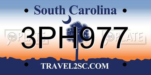 3PH977 South Carolina License Plate