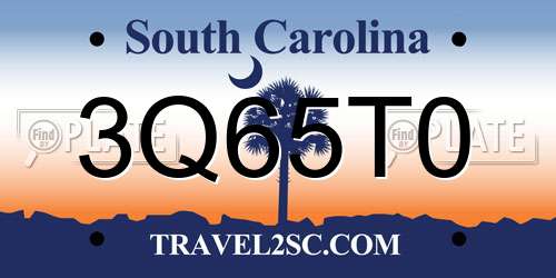 3Q65T0 South Carolina License Plate